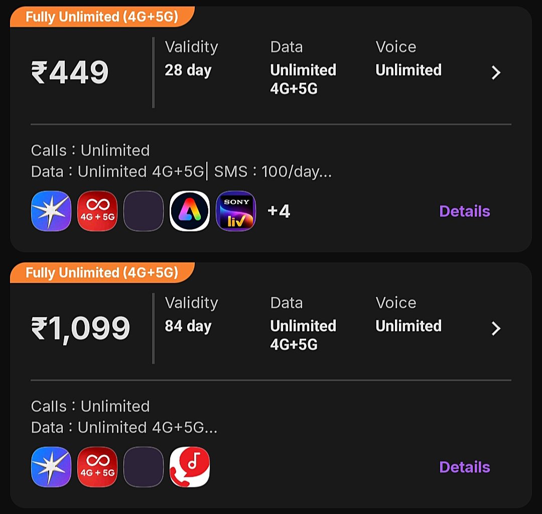 Airtel fully unlimited 4G and 5G data plans