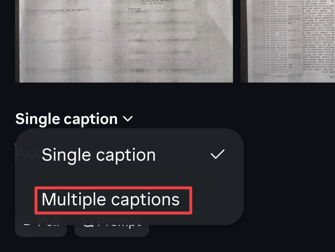 Instagram Multiple Captions Feature